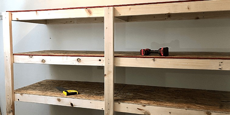 DIY Garage Gym Storage Shelves