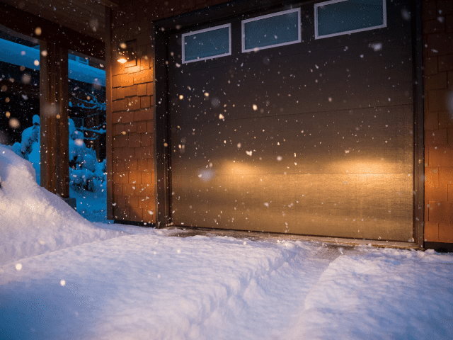 Snow Outside a Cold Garage