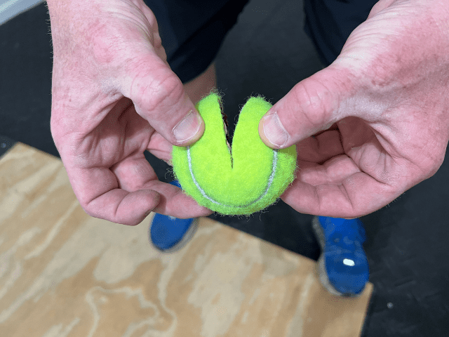 Cut Tennis Ball in Half